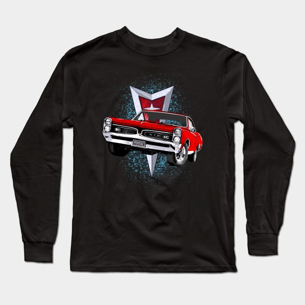 Red 67 Pontiac GTO Long Sleeve T-Shirt by ZoeysGarage